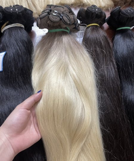 Straight Bleached Weft Hair