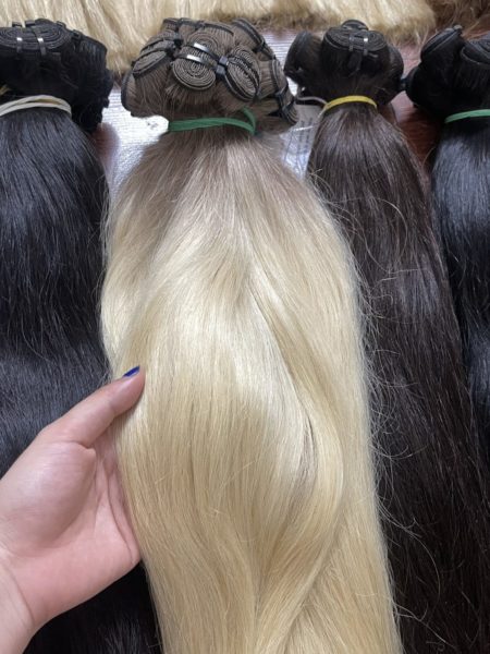 Straight Bleached Weft Hair