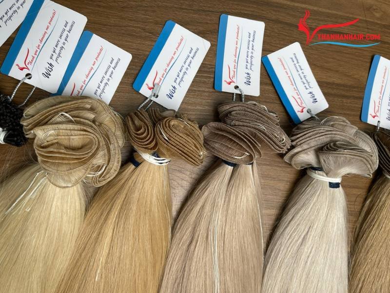 Hand tied wefts hair soft and thin