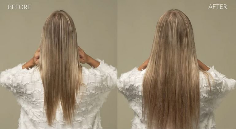 Blend and style with clip in hair extensions