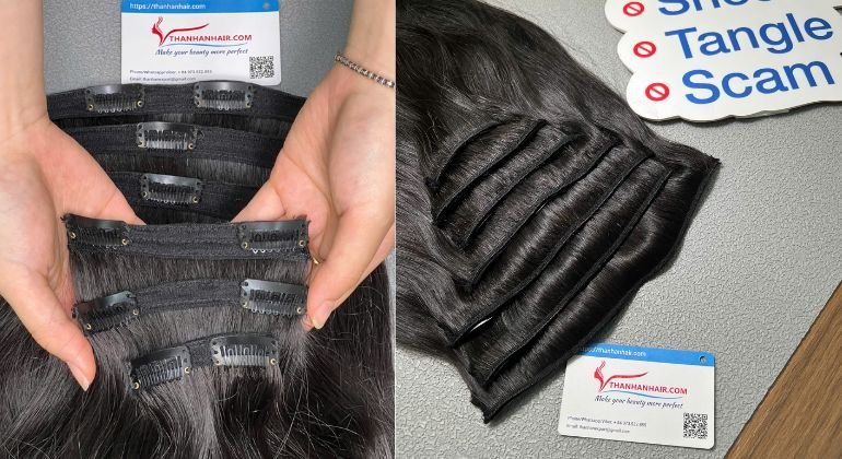 Clip in hair extensions