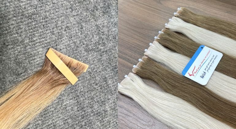 Invisible tape in extensions for thin hair