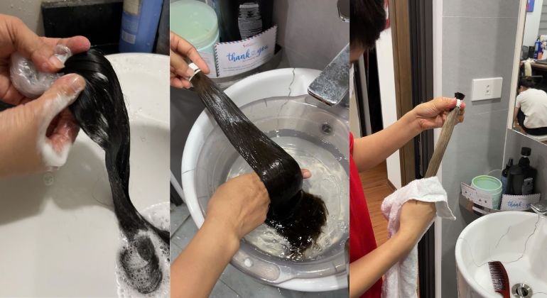 Weekly and monthly care routine for clip in hair extensions