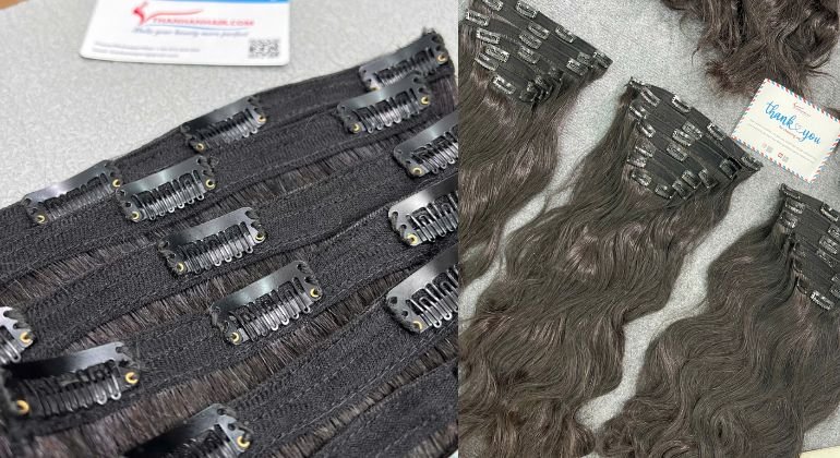 Clip in hair extensions