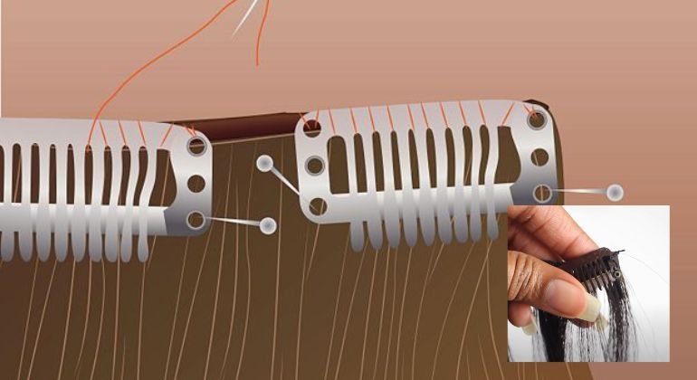 Sew the clips using a needle and strong thread