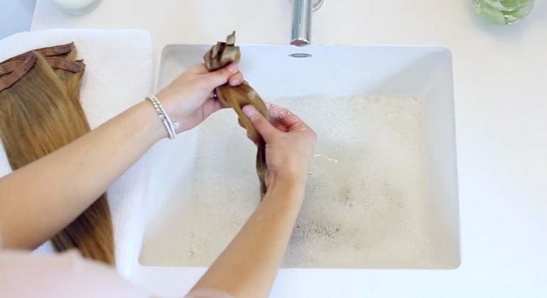 Wash gently with shampoo