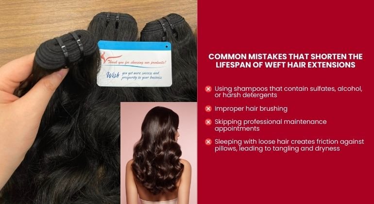 Common mistakes that shorten the lifespan of weft hair extensions
