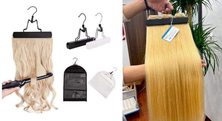 Hanging storage methods for hair extensions