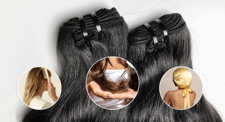 Sleeping with weft hair extensions at night