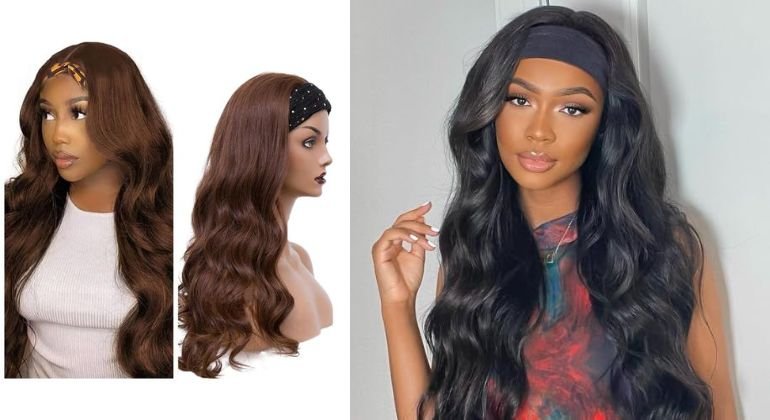 Body wave headband wigs