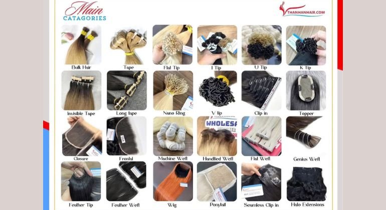 Hair extension types available at Thanh An Hair