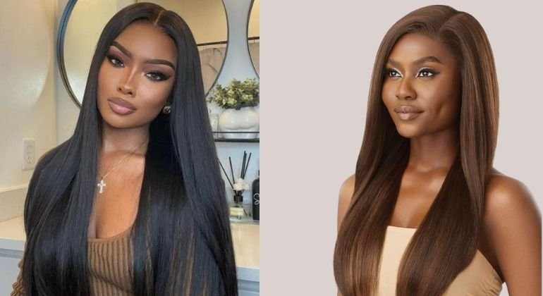 Medium-length textured straight styles