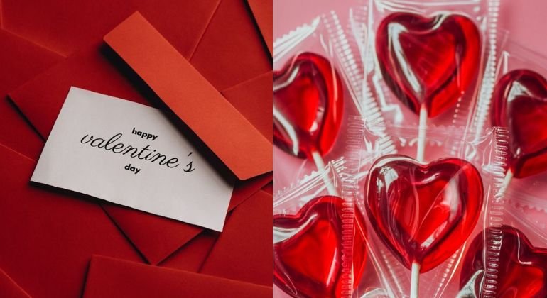 Red is the dominant color associated with February 14