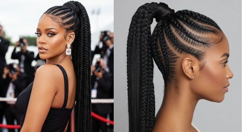 Cornrow ponytail