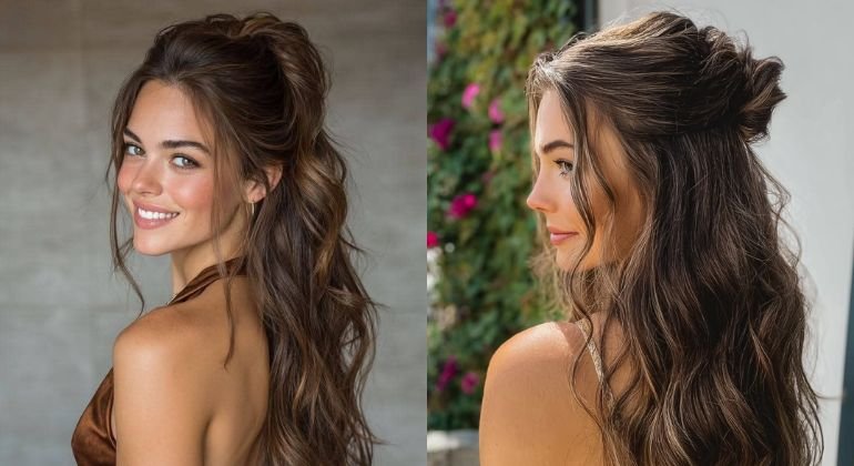 Half up half down style