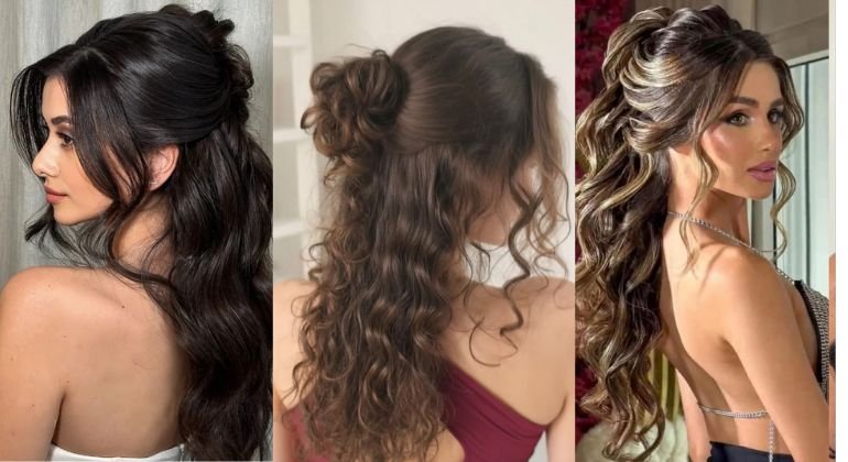 Half up half down style