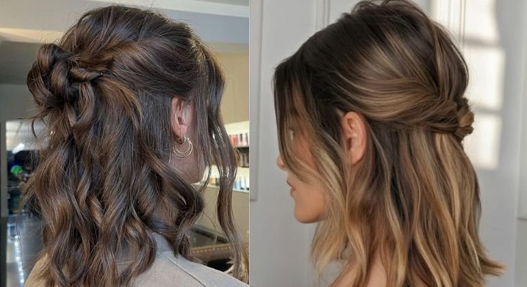 Half up half down style