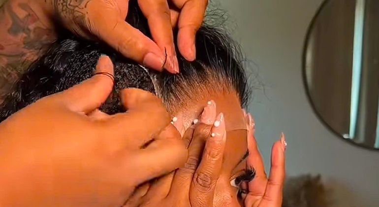 Position and sew the lace closure