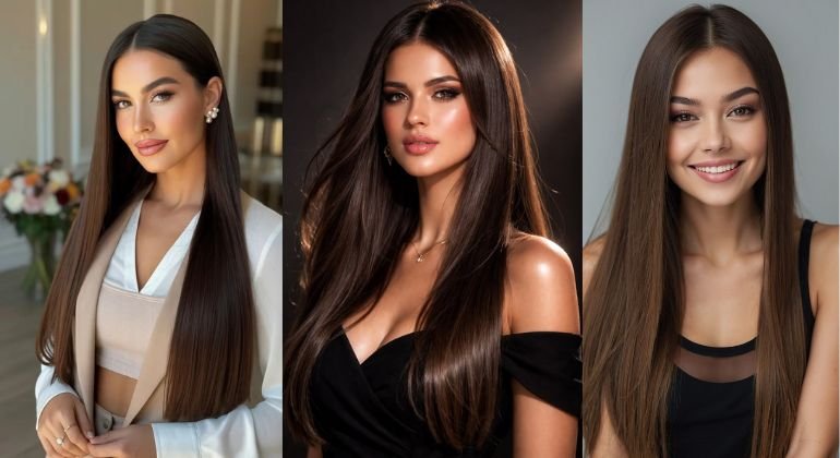 Sleek, straight hair