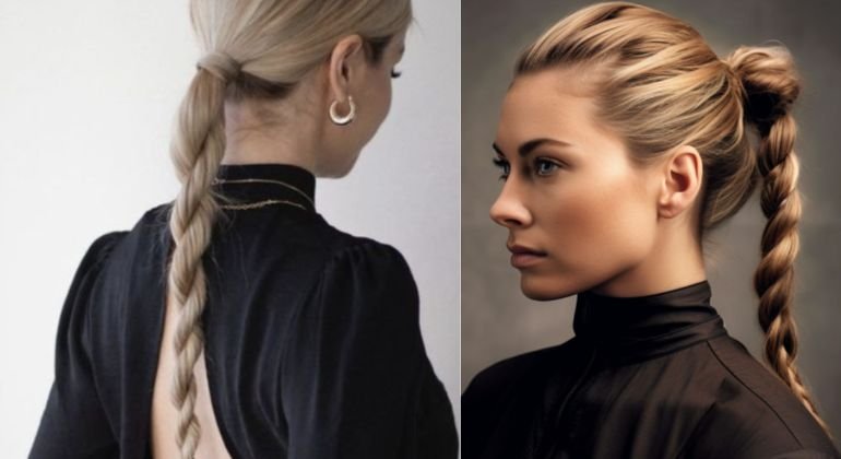 ​​Twisted rope braid ponytail