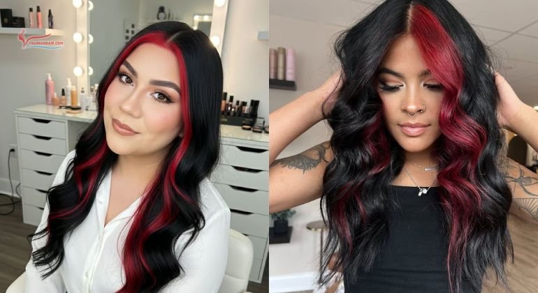 Face Framing Red Highlights