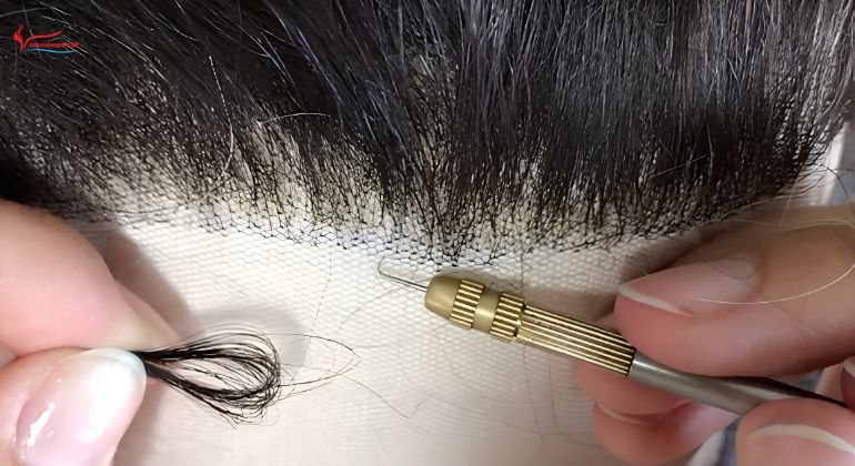 Ventilating the Hair Into the Lace