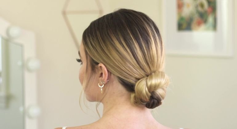 Sleek low bun