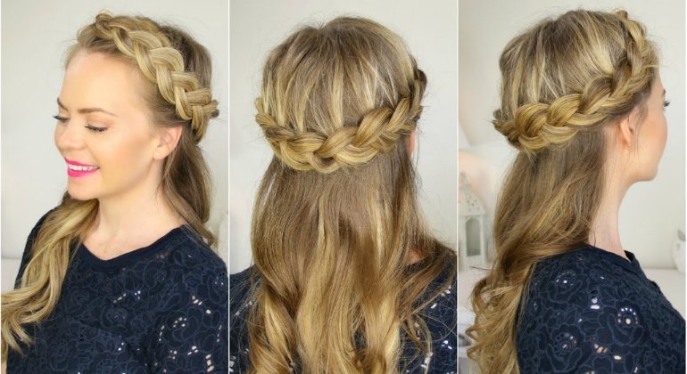 The half up braided crown