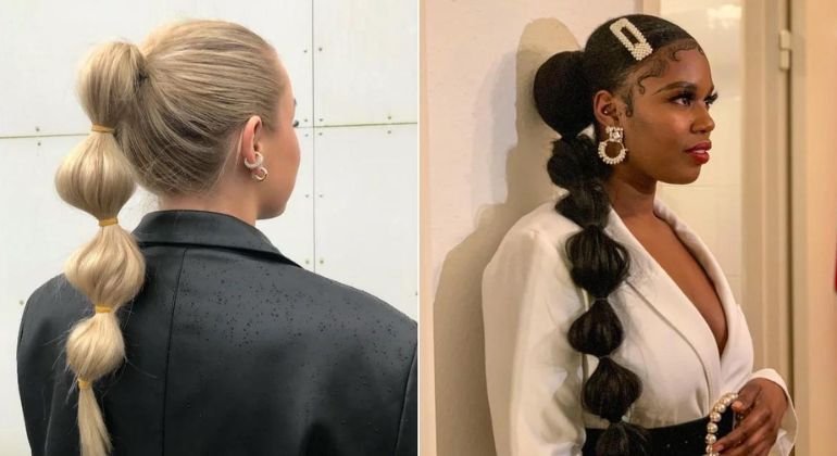 Bubble braid ponytail