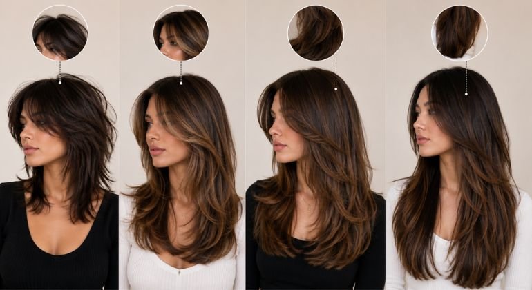 Butterfly haircut layers the four lengths to name