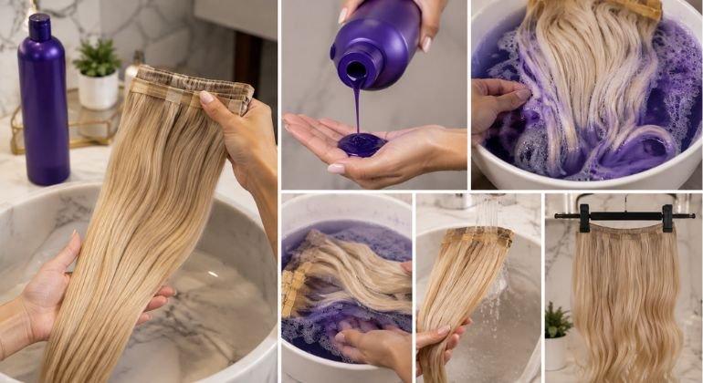 How to use purple shampoo on hair extensions