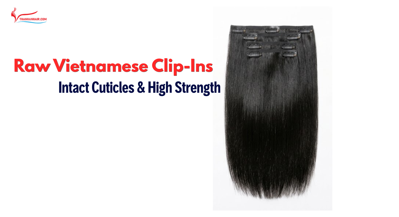 Close-up inspection of raw Vietnamese clip-in hair texture and cuticle quality