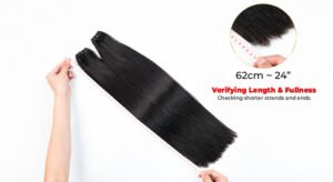 Measuring hair bundle length and checking the ends