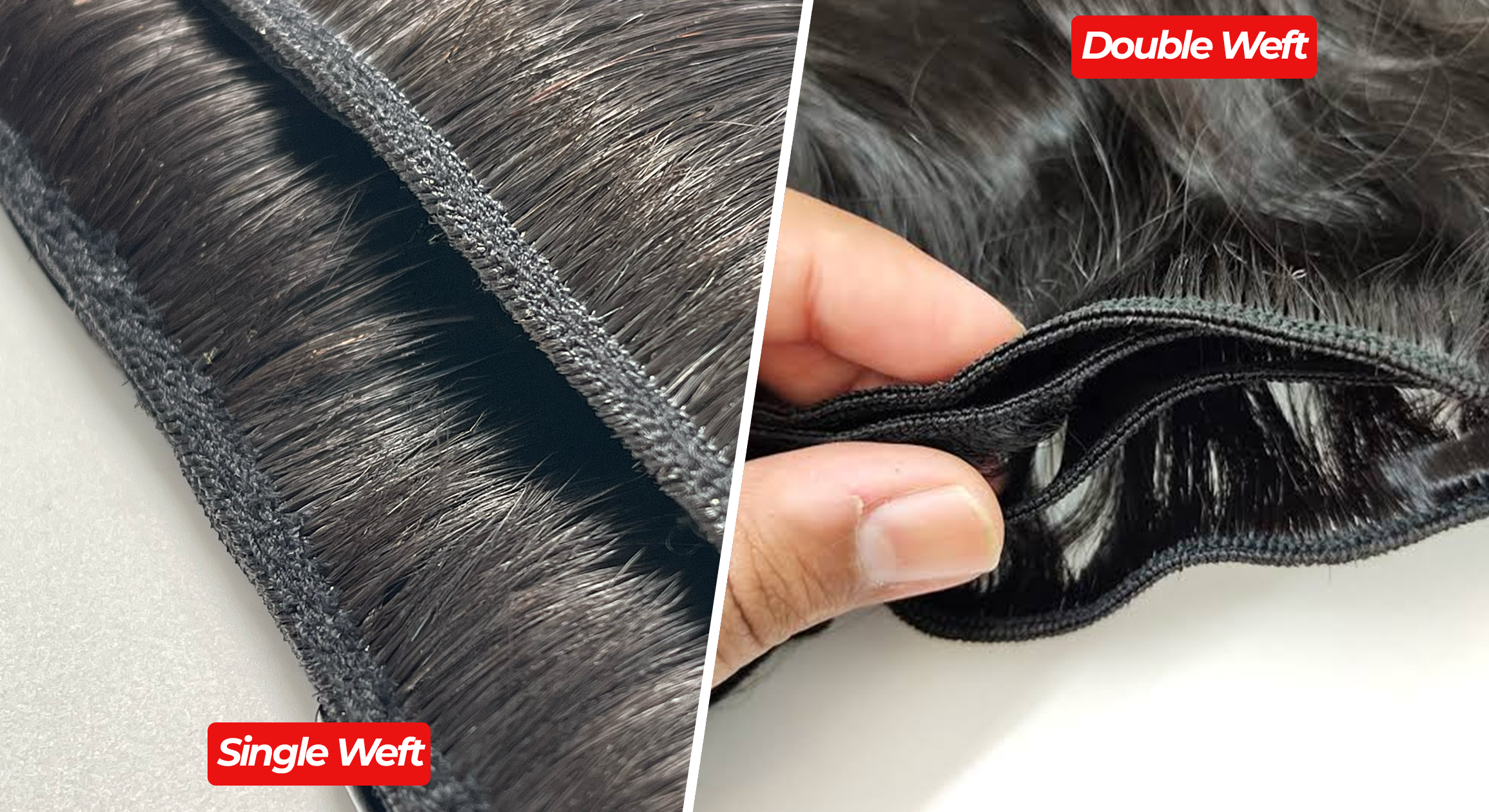 Single weft vs double weft seam construction comparison